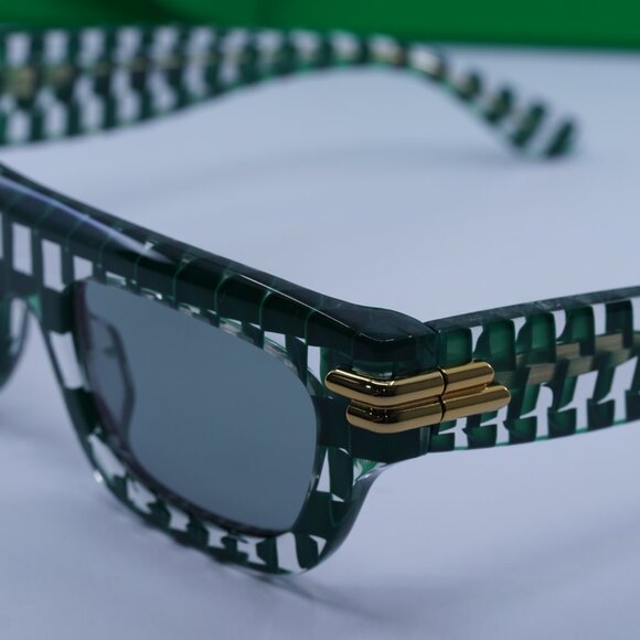 Bottega Veneta BV1321S 003 Square Sunglasses - Green